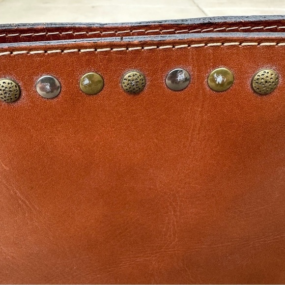 Patricia Nash Zancona Tote Shoulder Bag Studded Tan Brown Leather READ - Picture 15 of 15